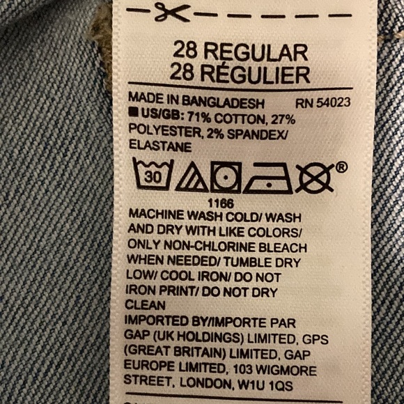 Awesome Gap Denim Blue Jeans 28 Regular Factory Distressed - Picture 4 of 9